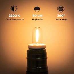 Genixgreen Mini Night Light Bulbs E12 E14 Vintage Dimmable Small Fridge Bulb T16 Warmer 2200K Led Filament Refrigerator Lampada