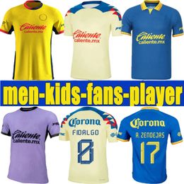 23 24 25 Club America Soccer Jerseys Liga MX HENRY J.QUINONES D.VALDES 3RD A.ZENDEJAS FIDALGO 2023 2024 2025 HOME yellow AWAY Third Maillot Fans Slim