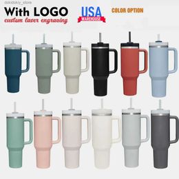 Mugs 1pc New Quencher H2.0 40oz Stainless Steel Tumblers Cups With Silicone Handle Lid and Straw 2nd eneration Car Mus Vacuum Insulated Water Bottles with 8821 L49