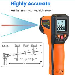 -50~600°C Digital Infrared Thermometer Non-contact Laser Temperature Metre Handheld Thermometer Pyrometer LCD Screen IR Sensor