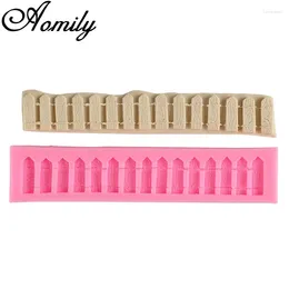 Baking Moulds Aomily Garden Farm Fence Silicone Mold Cake Chocolate Wedding Decorating Tools Fondant Sugarcraft Ice Block Soap Mould