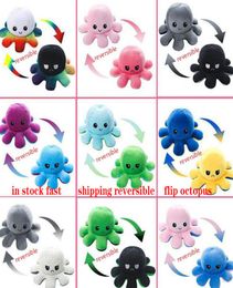 Selling Cute turnover Octopus doll happy face double facial expression turn octopus birthday gift1468381