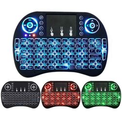 Mini i8 Keyboard Backlit 24G Wireless Fly Air Mouse With Backlight Touchpad 3 Colours Remote Controlers For MXQ pro X96 TV Box4203644