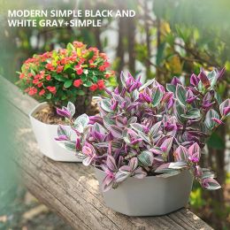 Nordic Flower Pot Planter Succulent Plants Opening Bottom Tray Indoor Garden Flowerpot Wear-resistant Durable White