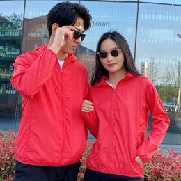 Outdoor sunscreen clothing mens and womens summer light skin clothing sunscreen sports windbreaker sunscreen clothing can be printed