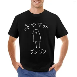 Men's Polos Oyasumi PunPun On Dark T-Shirt Vintage Clothes Anime T Shirt For Men