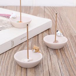 Decorative Figurines 1pc Cute Animal Incense Tray Simple Small Burner Indoor Ornament Home Cartoon Decorations