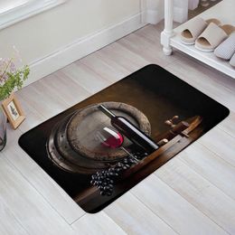 Carpets Wine Glass Fruit Barrel Home Doormat Decoration Flannel Soft Living Room Carpet Kitchen Rugs Bedroom Floor Mat