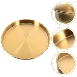 Dinnerware Sets Stainless Steel Dinner Plates Round Serving Dish For Camping Barbecue Baking