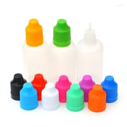 Storage Bottles 50pcs Empty Vial 30ml Squeezable Plastic Dropper Bottle For Liquid Essence PE Sample Container Child Protection Cap