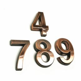 35mm 1pc 0-9 Modern House Number Number Stickers 3D Hotel Apartment Door Number ABS Plastic Golden Red Copper Bronze Name Plate