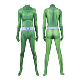 Kids Totally Spies Cosplay Costume for Women Adults 3D Printed Clover Ewing Zentai Bodysuit Halloween Alexandra Cosplay Jumpsuit