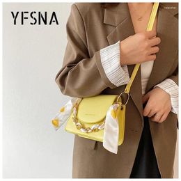 Shoulder Bags Cute Sweet Mini PU Leather Crossbody With Short Handle 2024 Luxury Ladies Top Handbags Silk Scarf Totes