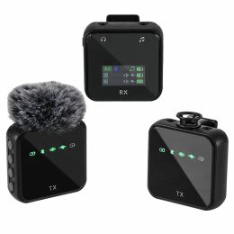 Microphones Wireless Lavalier Microphone System Audio Video Voice Recording Mic for iPhone Or Android Mobile Phone Live Streaming Recording