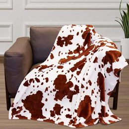 Blankets Luxurious Cow Print Blanket Super Soft Throw Cosy Farmhouse Decor For Bedroom Couch Home Supplies Non-shedding