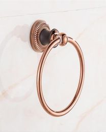 Stainless Steel Rose GoldGold Towel Ring Hanging Round Simple European Bathroom Accessories Rings4170528