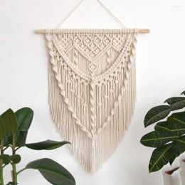 Tapestries Nordic Bohemian Macrame Wall Hanging With Tassel Boho Tapestry Hand-Woven For Livingroom Bedroom Room House Decoration Gift