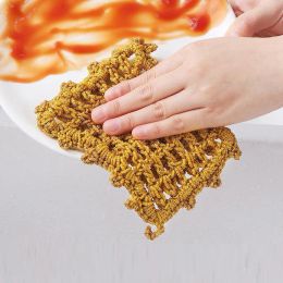 3Pcs Gold Wire Dish Towel Kitchen Non-stick Oil Dishwashing Block Double-sided Rag Powerful Stain Removal Kitchen Cleaning