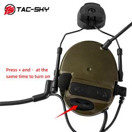 TAC-SKY COMTAC III Helmet Bracket Silicone Earmuffs Headset with PTT U94 PTT and Tactical Headset Replacement Headband Headband