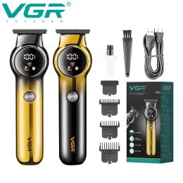 Clippers VGR Hair Clipper Professional Hair Trimmer Turbo Power Barber Trimmer Machine USB Charging Electric Hair Clippers for Men V989