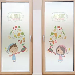 Window Stickers Kitchen Custom Size Glass Film Door No Glue Privacy Decals Restaurant El Sliding Year Decorations