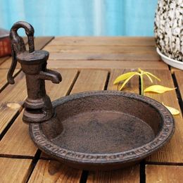 Decorative Figurines Vintage Rustic Retro Shabby Chic Antique Garden Decor Force Design Iron Feeder Tray Plate