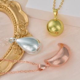Eudora Harmony Ball Angel Caller Pregnancy Bola Pendant Necklace Simple Smooth Chime Bell Ball Jewelry for Women Mom's day Gift