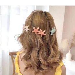 Ocean Shell Starfish Hair Clips Simple Sea Star Hairpins Women Party Duckbill Bangs Clip For Girls Barrettes Hair Accessories