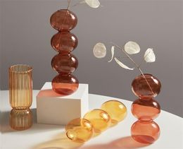 Colored Creative Glass Bubble Vase Flower Arrangement Hydroponic Table Ornaments Decoration Home 2112153536732