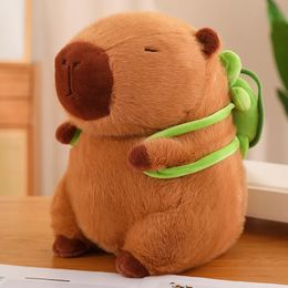 Cute Fully Filled Capybara Plush Animal With Turtle Tortoise Backpack Toys For Baby Appease Sleeping Pillow Christmas Nice Gift 240325