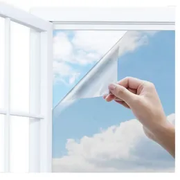 Window Stickers 80 500 Cm Silver One Way Privacy Mirror Film Heat Control Anti-UV Self-adhesive Glass Sticker For Home And Office