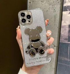 Designers iPhone case for 14 Pro Max lens full package 12 phone case transparent electroplated cute bear 117 antidrop protective 2785460