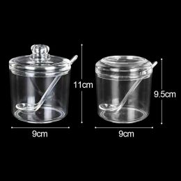 Transparent Acrylic Spice Shaker Storage Jars Seasoning Boxes Pepper Sugar Bowl Salt Kitchen Gadget Home Accessories With Lid