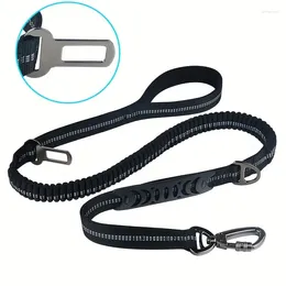 Dog Collars Nylon Reflective Multi-functional Retractable Leash With Car Safety Buckle