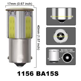 2/4/8 PCS Car Turn Signal Light P21/5W 1157 BAY15D 1156 BA15S LED Bulbs COB 12V 7000K White Reverse Brake Parking Bulbs Fog Lamp