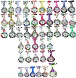 Whole 50pcslot Mix 53colors New Nurse Watch Brooches Silicone Leopard Tunic Batteries Nurse Watch NW0018509151