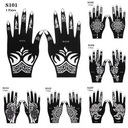 2 Pcs New Beauty Wedding Tool Henna Template Sticker Tattoo Stencils Temporary Hand Decal DIY Body Art