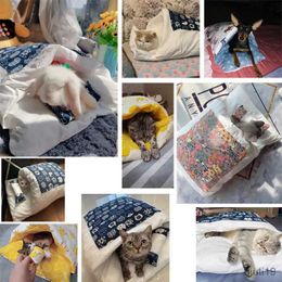 Cat Beds Furniture Kawaii Removable Cats Bed House Home Supplies Products for Adult Cats Large Pet Dog Bed Cats House Cave Comfortable Food Cute