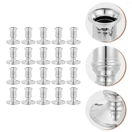 Candle Holders 20 Pcs Electronic Base Nice Stick Holder Decor Silver Table Tea Light Plastic Candlestick Desktop Vintage Wedding