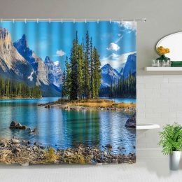 Stands Landscape 3d Print Shower Curtains Waterproof Polyester Fabric Bath Screen Home Bathtub Decor for the Bathroom Curtain with Hook