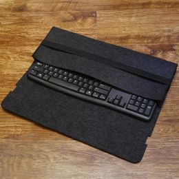 Keyboards Universal Mechanical Keyboard Dustproof Bag For 60 87 104 108 Keyboard Not Shake Grey Felt Storage Bag With Elastic Webbing