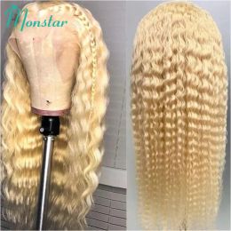 613 HD Transparent 13x6 Deep Wave Frontal Wigs Vietnamese Raw Hair Curly Honey Blonde Colour Lace Front Human Hair Wigs for Women