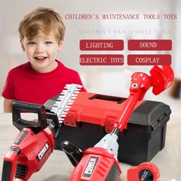 Maintenance Tools Electric Saw Lawn Blower Mower Simulation Pretend To Play With Garden Boy Toys Gift 240407