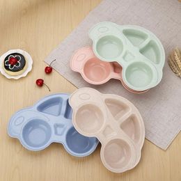 2024 Toddler Infant Baby Dishes Cartoon Car Shape plate Environmentally Separated Child Food Plates Kids Dinnerware Tableware Tray 1.