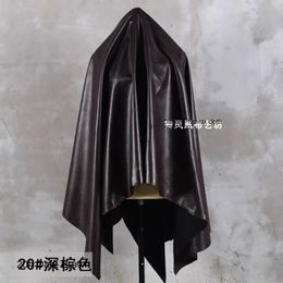 Artificial Leather Fabric Dark Brown PU Material Soft Leather Jacket Clothing Design Apparel Sewing Fabric Cloth Meters Material