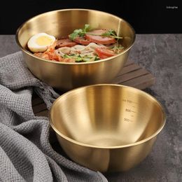 Bowls Stainless Steel Cold Noodle Bowl With Scale Household Fruit Salad