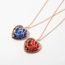 Zeldas Link Skyward Sword Red Heart Necklace Heart Containers Crystal Hearts Stones Pendant Necklace for Women Men Jewelry