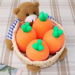 Sensory Toy Carrot Fidget Toy Food Carrot Carrot Shape Pinch Music Fidget Toy TPR Fake Food Vent Ball Office Workers
