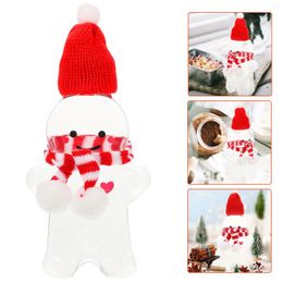 Vases Gingerbread Man Jar Christmas Candy Bottle Supplies Juice Bottles Jars Plastic Clear Container Lid