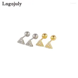 Stud Earrings Trendy 925 Sterling Silver Triangle Screw For Women Children Girl Baby Earring Anniversary Party Fine Jewelry Gift